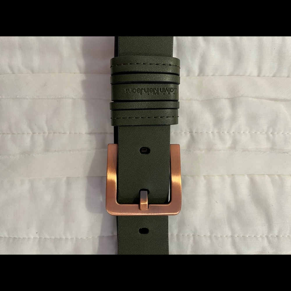 Calvin Klein Jeans Dark Green and Rose Gold Belt